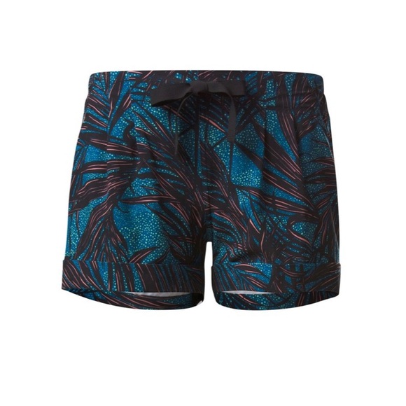 NWT New Lululemon Spring Break Away Short II Palm Lace Tofino Teal Multi - Picture 2 of 8